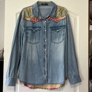 Denim Shirt with desert scene
